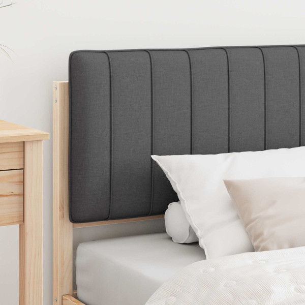 Estructura de Cama con Cabecera Tapizada Gris oscuro M 3
