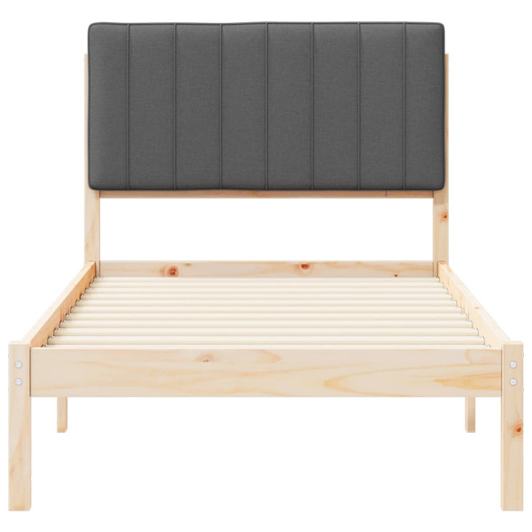 Estructura de Cama con Cabecera Tapizada Gris oscuro M 5