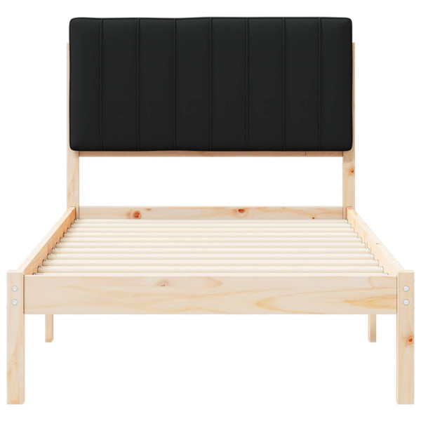 Estructura de Cama con Cabecera Tapizada Negro 90 x 190 cm M 5