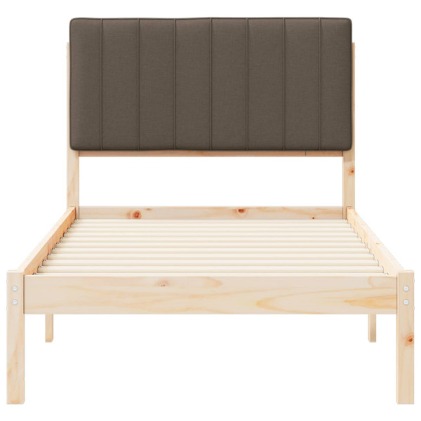 Estructura de Cama con Cabecera Tapizada Taupé 90 x 190 cm M 5