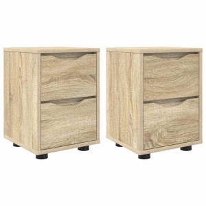 Mesas de noche con cajón 2 pcs Roble Sonoma 30.5 x 30 x 43 cm H