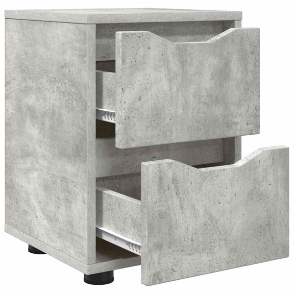 Mesas de noche con cajón 2 pcs Gris Concreto 30.5 x 30 x 43 cm M 5