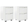 Mesas de noche con cajón 2 pcs brillante 30.5 x 30 x 43 cm 2