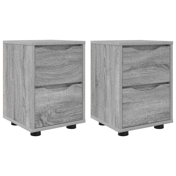 Mesas de noche con cajón 2 pcs Gris Sonoma 30.5 x 30 x 43 cm M 2