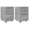 Mesas de noche con cajón 2 pcs Gris Sonoma 30.5 x 30 x 43 cm 2
