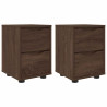 Mesas de noche con cajón 2 pcs Roble Marrón 30.5 x 30 x 43 cm 2