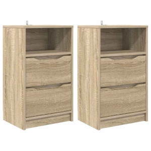Mesas de noche con cajón 2 pcs Roble Sonoma 40 x 30 x 467 cm H