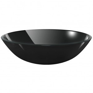 Lavabo de vidrio templado negro 42 cm H