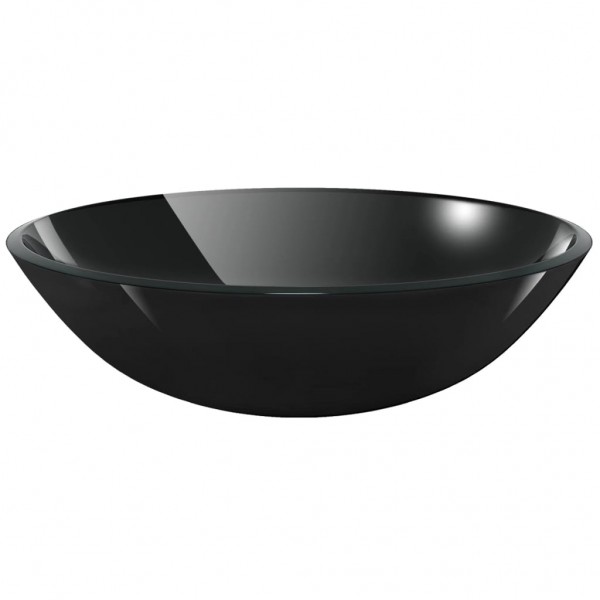 Lavabo de vidrio templado negro 42 cm M 2