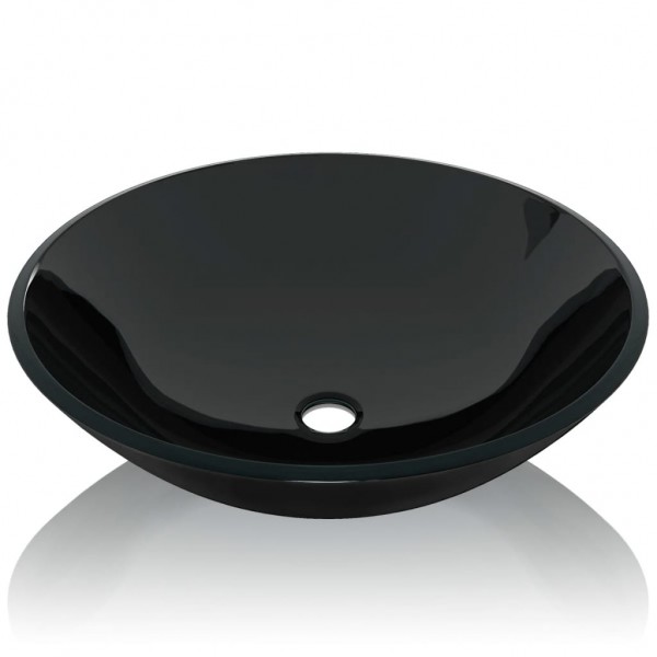 Lavabo de vidrio templado negro 42 cm M 3