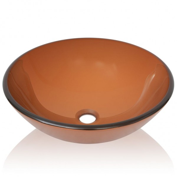 Lavabo de vidrio templado 42 cm marrón M 3