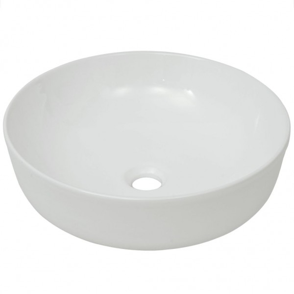 Lavabo redondo de cerámica blanco 41.5x13.5 cm M 2