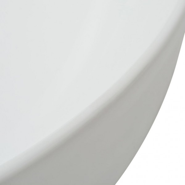 Lavabo redondo de cerámica blanco 41.5x13.5 cm M 4