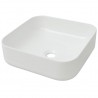 Lavabo cuadrado de cerámica blanco 39x39x13.5 cm 1