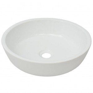 Lavabo redondo de cerámica blanco 42x12 cm H