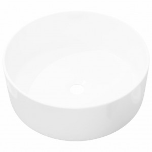 Lavabo redondo de cerámica blanco 40x15 cm H