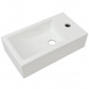 Lavabo con agujero grifo rectangular cerámica 46x25.5x12 blanco 2