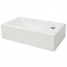 Lavabo con agujero grifo rectangular cerámica 46x25.5x12 blanco 3
