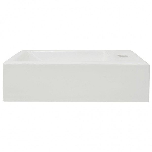 Lavabo con agujero grifo rectangular cerámica 46x25.5x12 blanco M 4