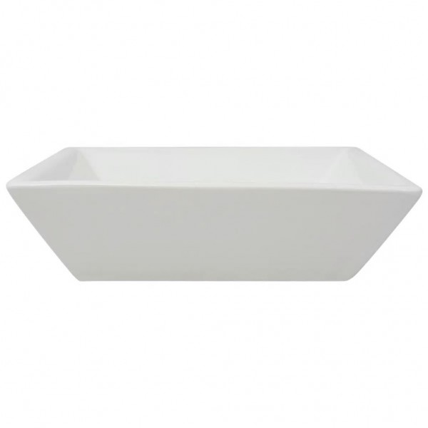 Lavabo cuadrado de cerámica 41.5x41.5x12 cm blanco M 4