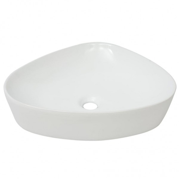 Lavabo triangular de cerámica blanco 50.5x41x12 cm M 2