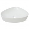 Lavabo triangular de cerámica blanco 50.5x41x12 cm 2