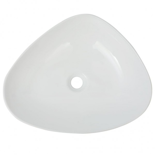 Lavabo triangular de cerámica blanco 50.5x41x12 cm M 3