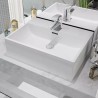 Lavabo con orificio para grifo cerámica blanco 51.5x38.5x15 cm 1