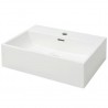 Lavabo con orificio para grifo cerámica blanco 51.5x38.5x15 cm 2