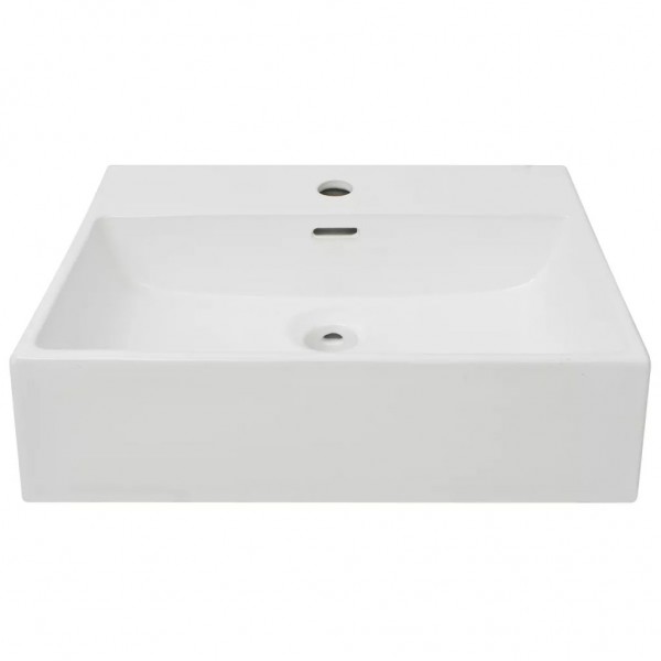 Lavabo con orificio para grifo cerámica blanco 51.5x38.5x15 cm M 3
