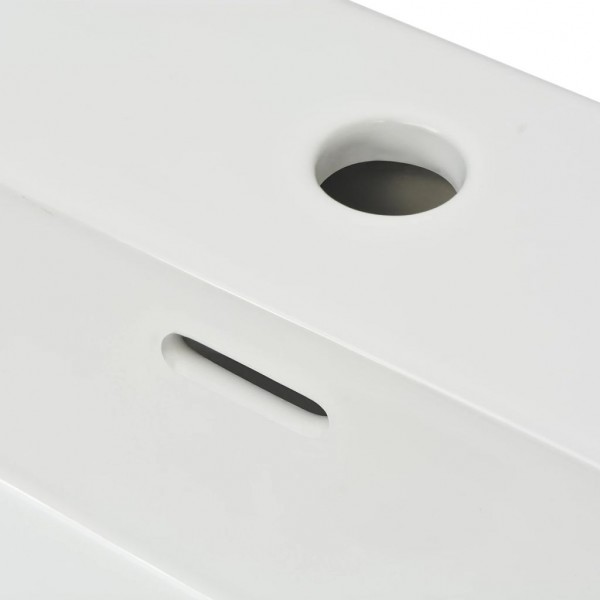 Lavabo con orificio para grifo cerámica blanco 51.5x38.5x15 cm M 5
