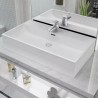 Lavabo con orificio para grifo cerámica 76x42.5x14.5 cm blanco 1