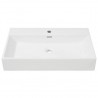 Lavabo con orificio para grifo cerámica 76x42.5x14.5 cm blanco 3
