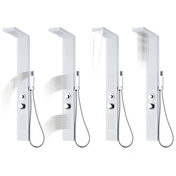 Sistema de panel de ducha aluminio blanco mate M 3