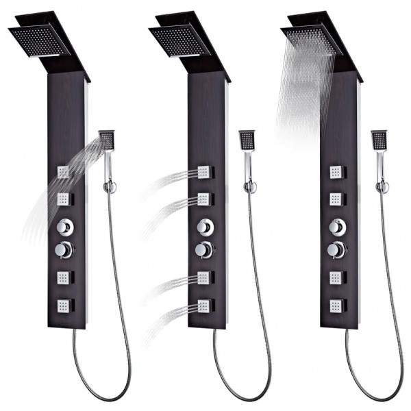 Sistema de coluna de duche vidro castanho M 2