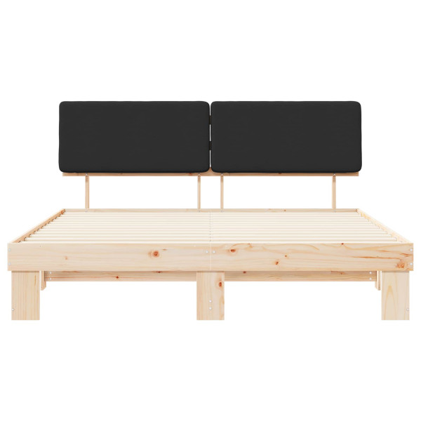 Estructura de Cama con Cabecera Tapizada Negro 180 x 200 cm M 5