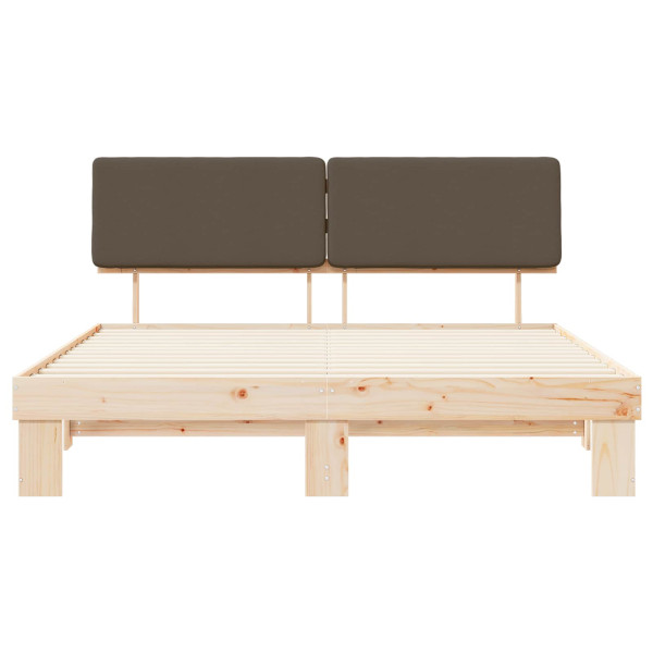 Estructura de Cama con Cabecera Tapizada Taupé 180 x 200 cm M 5