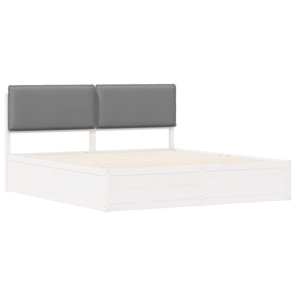 Estructura de Cama con Cabecera Tapizada Gris Claro M 4