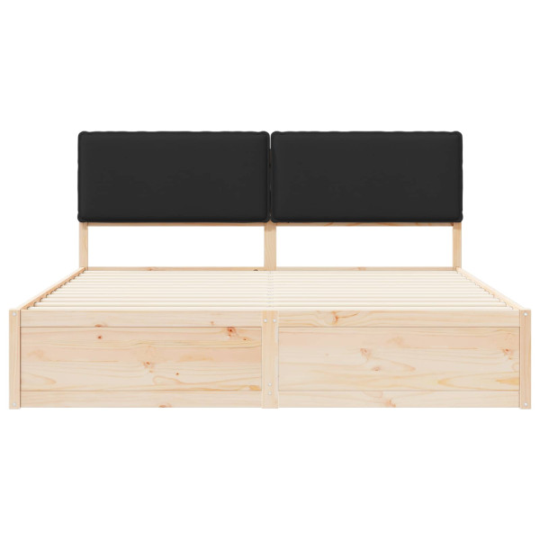 Estructura de Cama con Cabecera Tapizada Negro 180 x 200 cm M 5