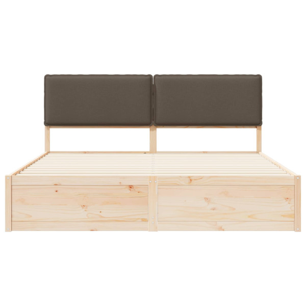 Estructura de Cama con Cabecera Tapizada Taupé 180 x 200 cm M 5