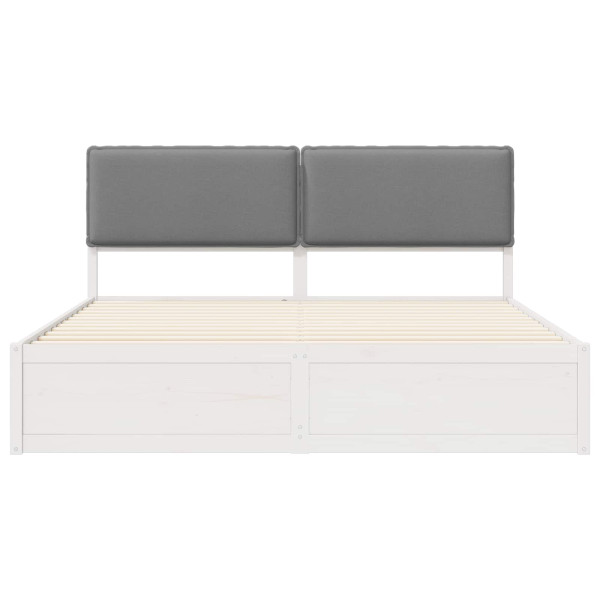 Estructura de Cama con Cabecera Tapizada Gris Claro M 5