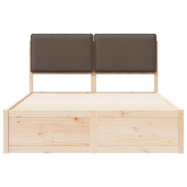 Estructura de Cama con Cabecera Tapizada Taupé 160 x 200 cm M 5