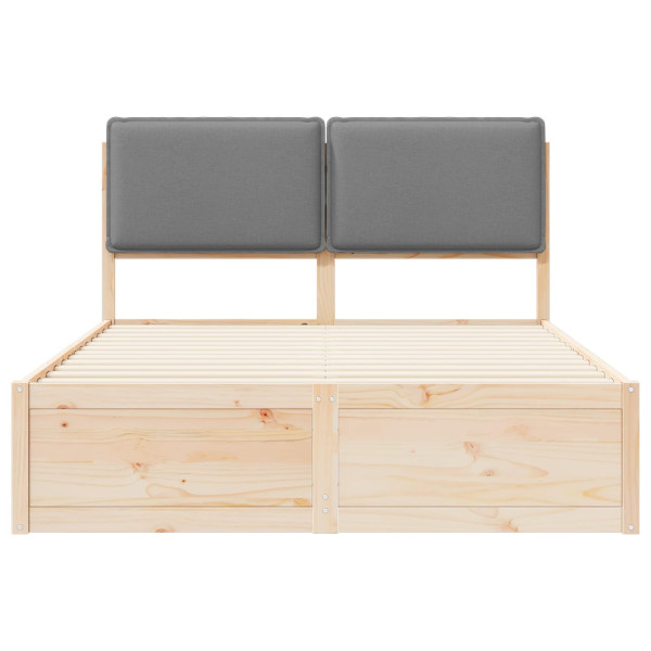 Estructura de Cama con Cabecera Tapizada Gris Claro M 5