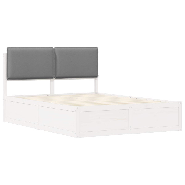 Estructura de Cama con Cabecera Tapizada Gris Claro M 4