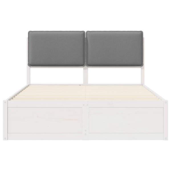 Estructura de Cama con Cabecera Tapizada Gris Claro M 5