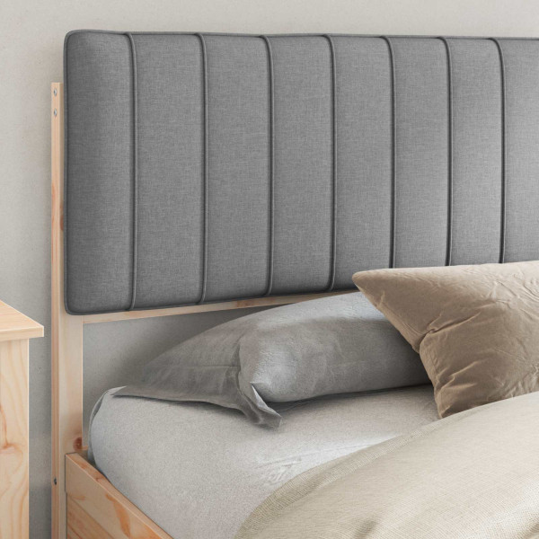 Estructura de Cama con Cabecera Tapizada Gris Claro M 3