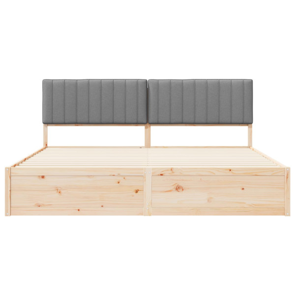 Estructura de Cama con Cabecera Tapizada Gris Claro M 5