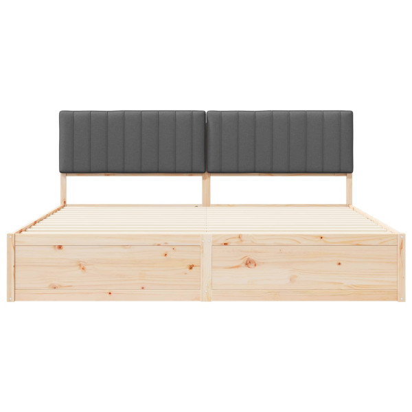 Estructura de Cama con Cabecera Tapizada Gris oscuro M 5