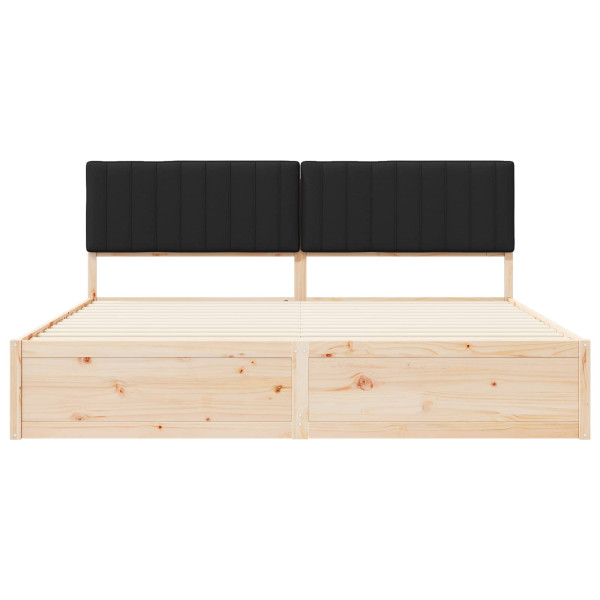 Estructura de Cama con Cabecera Tapizada Negro 200 x 200 cm M 5