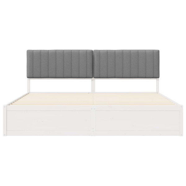 Estructura de Cama con Cabecera Tapizada Gris Claro M 5